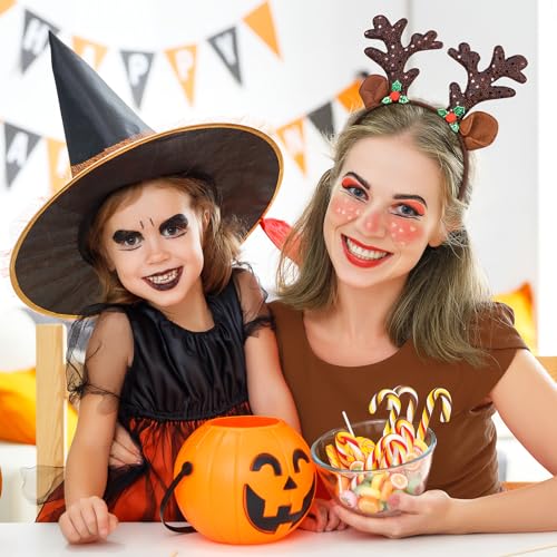 Hifot Rentier Kostüm Damen Rentier Haarreif und Tüllrock Temporäre Tattoos Socken Weihnachtskostüm Reh Kostüm Tierkostüm Erwachsene für Halloween Weihnachten Cosplay