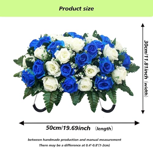 Grave Flower Saddle - UV-Resistant Artificial Rose Outdoor Grave Decor - Tombstone Saddle Flower Arrangements - for Mother's Day Father's Day Outdoor Display image 6