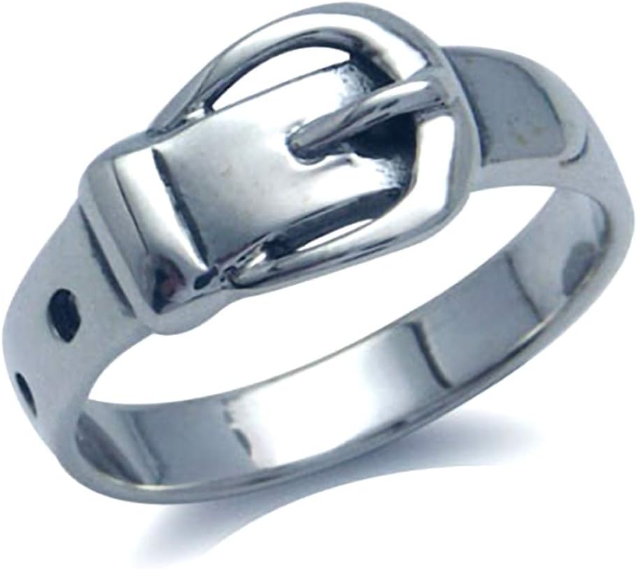 Silvershake Antique Finish 925 Sterling Silver Belt Buckle Band Ring
