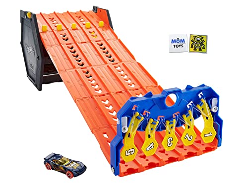 DieCast Hot Wheels Trackset Toy Cars and Trucks - Hot Wheels Action Rollout Raceway Trackset Bundle with 2 My Outlet Mall Stickers