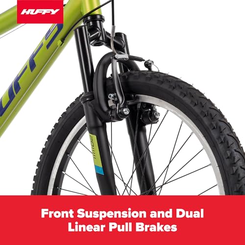 Huffy Stone Mountain Hardtail Mountain Bike for Boys/Girls/Men/Women, 20"/24"/26" Sizes, 6 or 21 Speed Shimano Twist Shifting, Front or Dual Suspension, Comfort Saddle, Sleek Colors