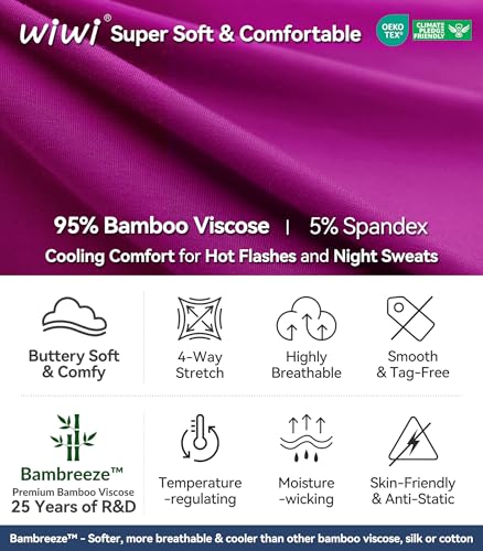 Image of WiWi Viscose from Bamboo Pajamas Set for Women Super Soft Short Sleeve Cooling Summer Plus Size Pjs Sets Sleepwear S-4X