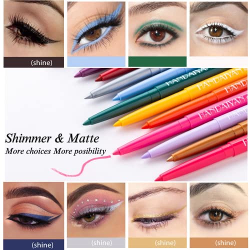 Onarisae Eyeliner Pencil Retractable Eyeliner Creamy Pigmented Smudge Proof Eye Liner Pen White thumb #1