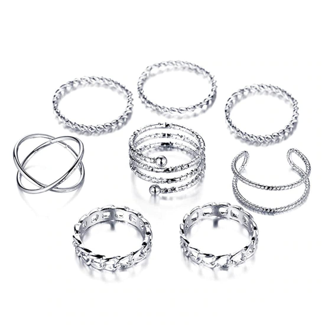 Jewels Galaxy Exclusive Multi Designs Silver Plated Magnificent Rings Jewellery for Women & Girls (Mixed Sizes) (JG-PC-RN-911) (B091TZJT9H) Amazon Price History, Amazon Price Tracker