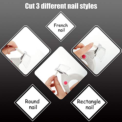 4 Pieces Nail Design Tools Acrylic Nail Clipper Nail Cutter with Stainless Steel Cuticle Trimmer and Cuticle Pushers (White)