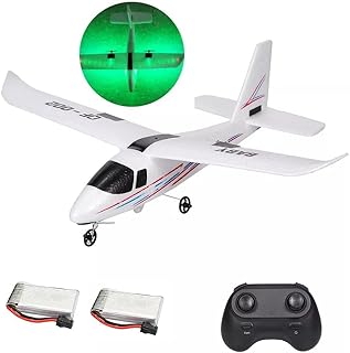 2.4G DIY Splicing RC Airplane, 2.4GHz Remote Control Airplane, with LED Light RC Plane, RC Glider EPP Aircraft Model with Double Battery, Outdoor Flight Toys for Kids and Adults