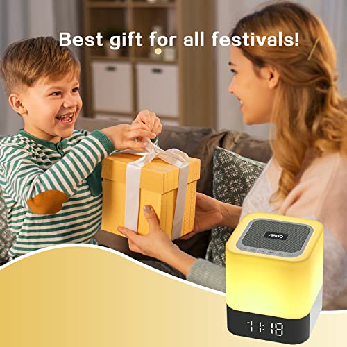 Aisuo AS-DY28PLUS Night Light-5 In 1 Bedside Lamp With Bluetooth Speaker, 12/24H Digital Calendar Alarm Clock thumb #4
