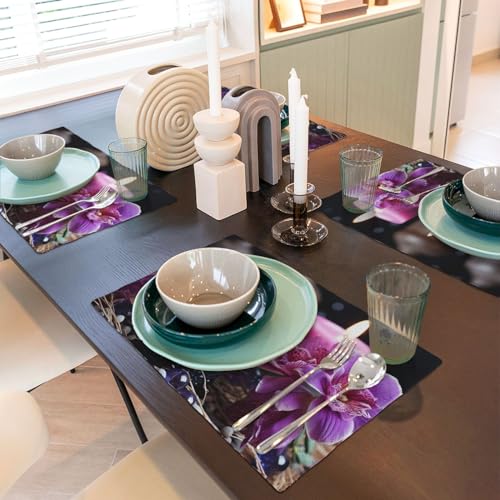 Set de table lin synthétique résistant chaleur lavable décoration table