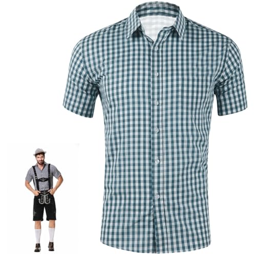 Chemise Traditionnelle Bavaroise Oktoberfest Décontractée à Manches Courtes pour Hommes, Chemise en Coton à Carreaux D'été Respirant Button Tendance, Trachtenhemden pour la Fête et Tous les Jours Chemise Traditionnelle Bavaroise Oktoberfest Décontractée à Manches Courtes pour Hommes, Chemise en Coton à Carreaux D'été Respirant Button Tendance, Trachtenhemden pour la Fête et Tous les Jours