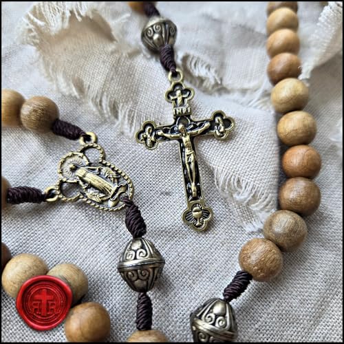 Wood Rosary - Elegantly Handmade Wooden Bead and Bronze Rosary Catholic or Christian Gift Rosaries3
