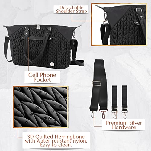 Diaper Bag Tote Baby Nappy Changing Bag Multifunction Large Baby Travel Handbag For Mom (Black) #TOP3