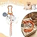 PWZZZAWP Cat Fur Memorial Bag Charm with Orange Stainless Steel Bone Clip, Pet Remembrance Keychain, for Pet Lover