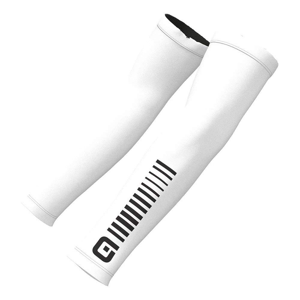 Ale' Unisex White/Black Alé Cycling Sunselect Summer Sleeves, M