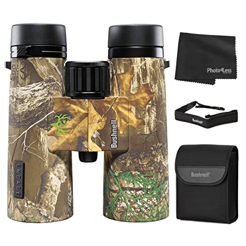Bushnell Engage X 10X42mm Binoculars - Real Tree Edge Bone Collector, Camo; Includes Case, Neck Strap, Lens Caps and Lens Cleaning Cloth
