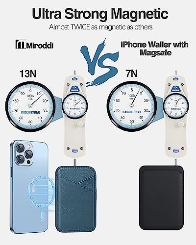 Image of Miroddi for MagSafe Wallet, Strongest Magnetic Card Holder for iPhone 17 /16 /15 /14 /13 /12 Series, Ultra-Thin Leather Magnetic Phone Wallet with 2 Card Slots, RFID Blocking, No More Falling, Blue