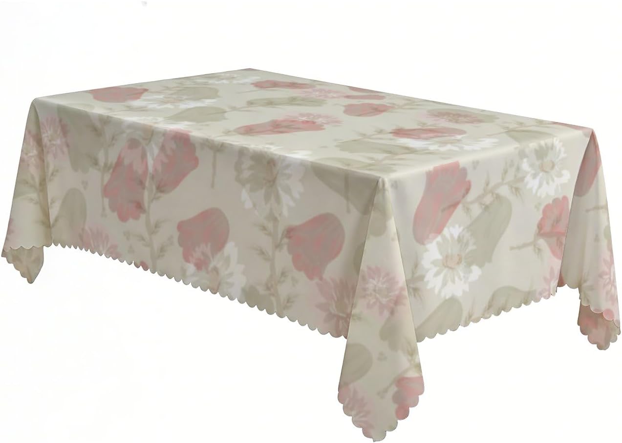 Watercolor Flowers Pattern Table Cloth 60x120 in, Washable Retro Party Tablecloths, Western Birthday Party Decorations Mid Century Tablecloth for Birthday Supplies Seasonal Table Cover