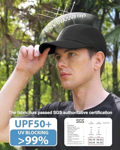Image of Hat for Men Woman Sports Cap Sun Hat Quick Drying Soft Polyester Fiber Adjustable for Men and Women Black