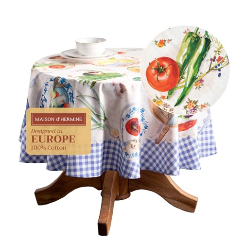 Maison d' Hermine Table Cloth Round Table Reusable 100% Cotton 69" Diameter
