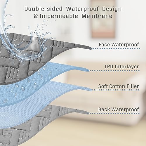 Dog Bed Cover For Pets Blankets Rug Pads For Couch Protection Waterproof Bed Covers Dog Blanket Furniture Protector Reusable Changing Pad (Dark Grey+Light Grey, 20"X30") #TOP2
