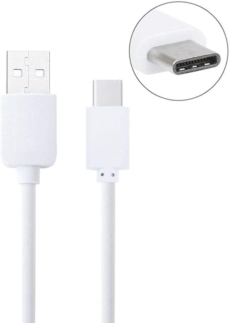 NoveltyThunder Compatible For Huawei P20 / P20 Pro / P20 Lite - White 3 Meter 3M USB Type C USB-C Sync Charger Charging Power Cable Lead (3M, White)