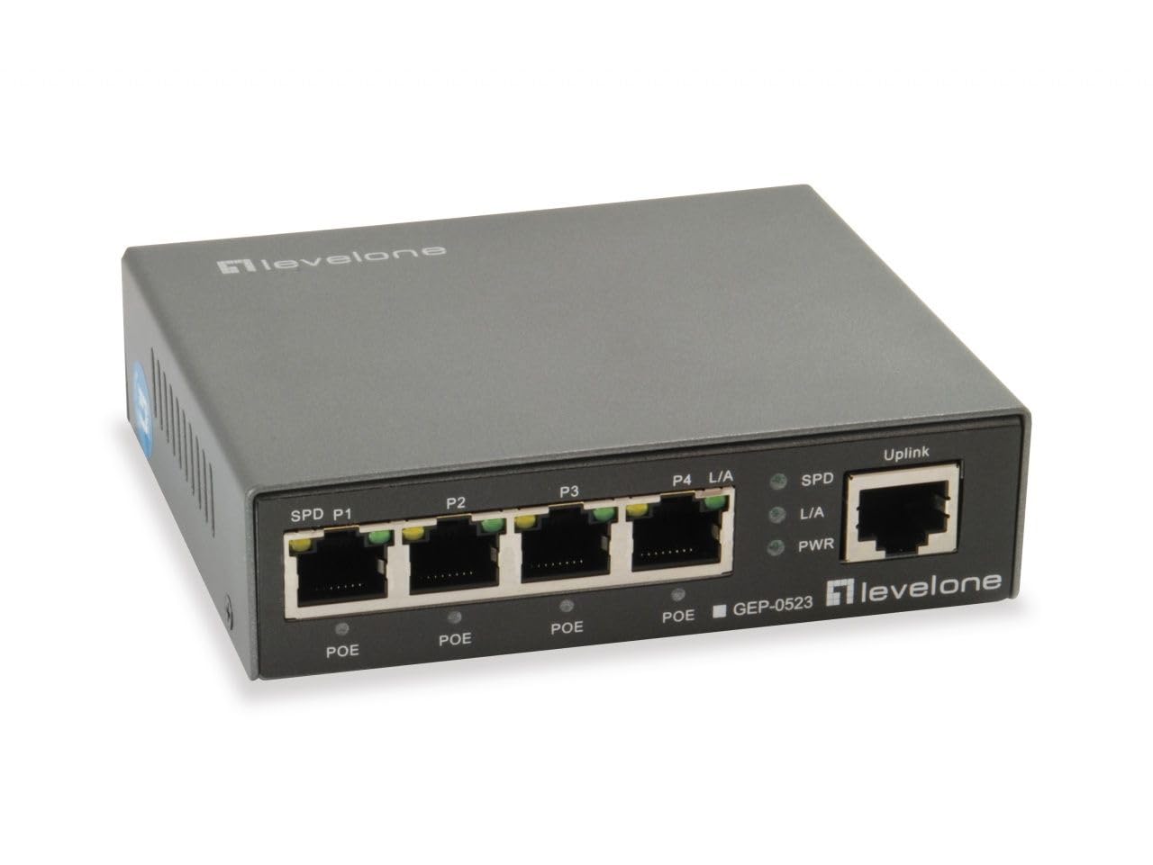 LevelOne GEP-0523 commutateur réseau Gigabit Ethernet (10/100/1000) Connexion Ethernet, supportant l'alimentation via ce port (PoE) Noir
