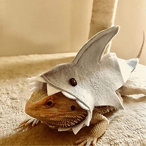 SEIS 3 Pcs Shark Bearded Dragon Costume Felt Cloth Lizard Outfit Halloween Small Animal Clothes Harness for Chameleon… - Image 7
