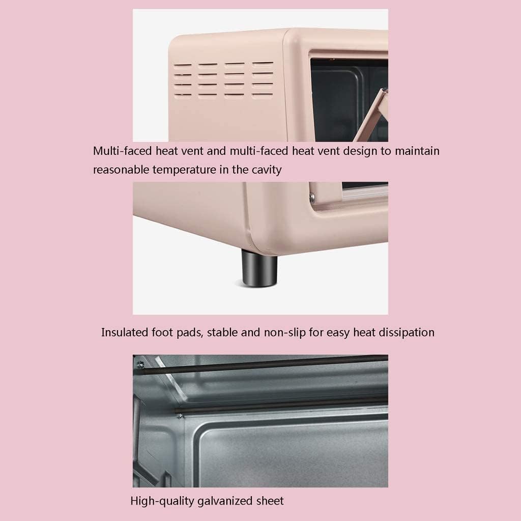 19L Mini Oven Adjustable Temperature 0-240 ℃ and 60 Minutes Timer 3 Heating Modes Home Baking Cake Barbecue Electric Oven Double Baking Position Toughened Glass Door 1200W Commodity Cod Aestheti