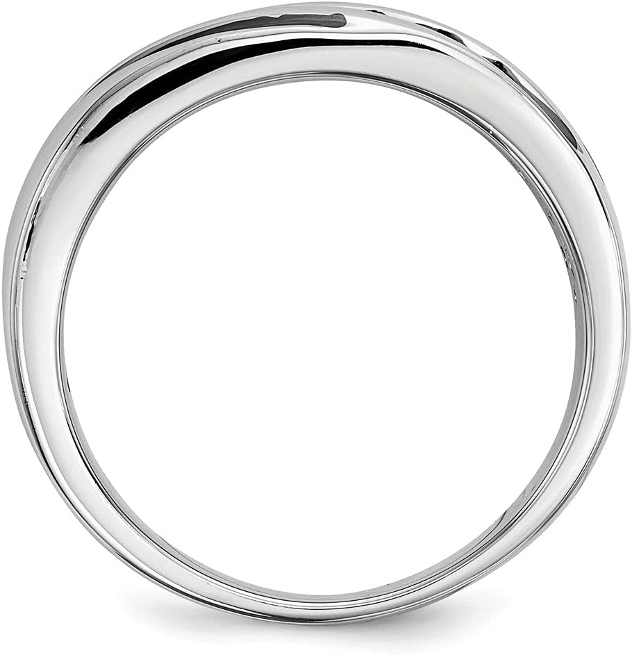 Diamond2Deal Men's 925 Sterling Silver Black Diamond Wedding Band Ring Size 11 (0.50ct)