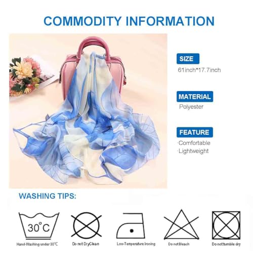 Scarfs for Women Lightweight Chiffon Scarf Fashion Print Floral Scarves Headscarf2
