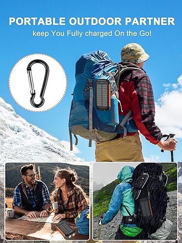Image of 𝟮𝟬𝟮4 𝙐𝙥𝙜𝙧𝙖𝙙𝙚 Solar-Charger-Power-Bank-38800mAh Waterproof Portable Solar Phone Charger with LED Flashlight /USB C Fast Charge External Battery Pack Compatible for Outdoor, Camping, Travel