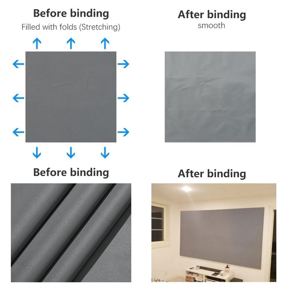 Schermo di proiezione, Proiettore semplice anti-luce schermo tenda tessuto riflettente panno(100inch)