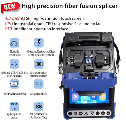 Image of Fiber Optic Fusion Splicer 2026 Four Motor Core Alignment - Fully Automatic FTTH Splicer - 5S Heating, 15S Splicing