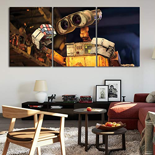 Impression sur toile intissée HD peinture robot 3 panneaux affiche film maison