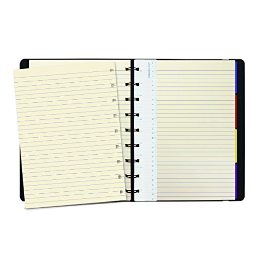 Filofax Refillable Notebook Classic, 9.25" X 7.25" Black - Elegant Leather-Look Cover With Moveable Pages - Elastic Closure, Index, Pocket And Page Marker (B115901U) #TOP1