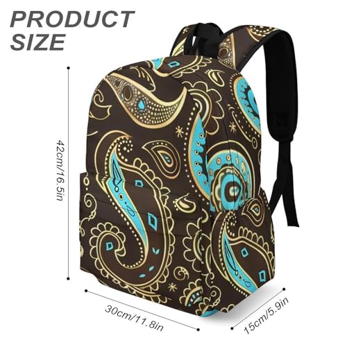 Brown Paisley Pattern Funny Backpack Daily Casual Daypack Travel Mini Bag with Adjustable Strap Style-173