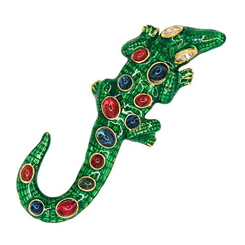 Kenneth Jay Lane Green Enamel Alligator Pin