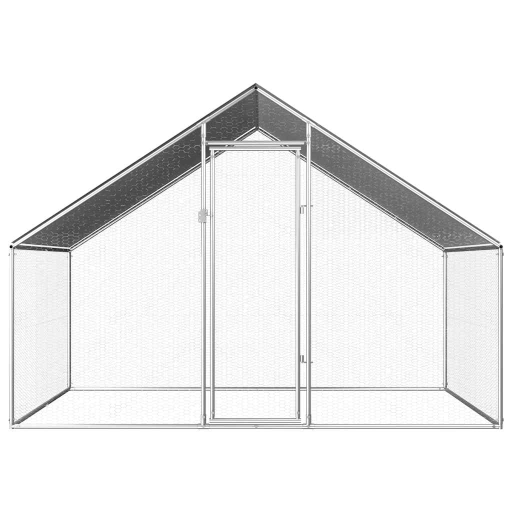 vidaXL Jaula Gallinero de Exterior de Acero Galvanizado 2.75x2x1.92m Aves Corral Habitáculos Animales Pequeños Sistema Cierre con Cerradura Paredes Malla