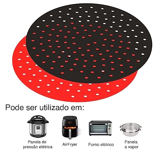 Protetor Tapete Universal de Silicone Lorben para Fritadeira Airfryer 22,5 cm Lavável Reutilizável G