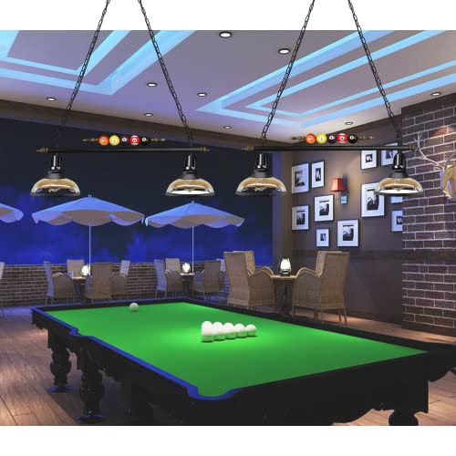 Willbebest Island Light, Hanging Pool Table Lights, Billiards Table Light Fixture, Billiard Pendant Lamp With 2 Glass Shades Special Billiard Ball Decoration Chandelier For Gaming Room Living Room #TOP6