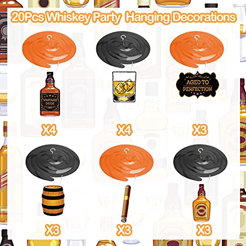 Whiskey Birthday Party Decorations For Men, Aged To Perfection Party Supplies Whiskey Beer Party Hanging Swirls Ceiling Streamers For 30Th 40Th 50Th Birthday Decorations Cheers And Beers Party #TOP1