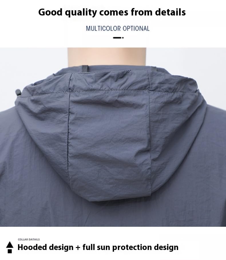 Chaqueta para hombre con capucha ajustable y bolsillos con cremallera miniatura 4