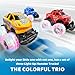 JOYIN 3 Pack Light Up Monster Trucks for Boys and Girls - Motion Activated Light-Up Cars for Toddlers - Monster Turck with Lightning Wheels - Baby Toy Gift - Toy Truck for Boys Girls Kids