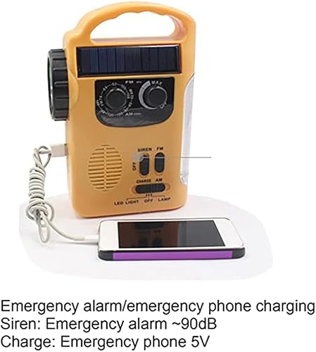 Miniatura 6 de D339 Solar Antorcha Radio Multifuncional Alarma de Emergencia Sonido Teléfono Celular Carga AM FM Radio Generador de Manivela