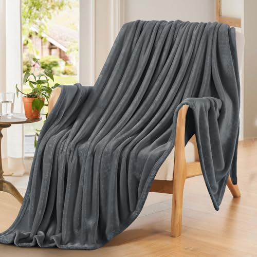 RUIKASI Manta Sofa Cama Polar - Mantas para Cama 90, Manta de Sofá, Manta Franela de Microfibra Antracita 150x200, Suave, Flannel Blanket