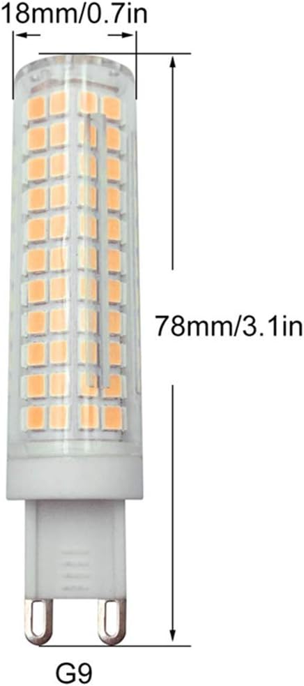 G9 LED Bulbs Dimmable 10W(Equivalent to 100W Halogen) 110V Warm White 3000K LED Corn Lights JCD T4 G9 Bin-pin Base,Dimmable,136 LED 2835 SMD,3 Pack