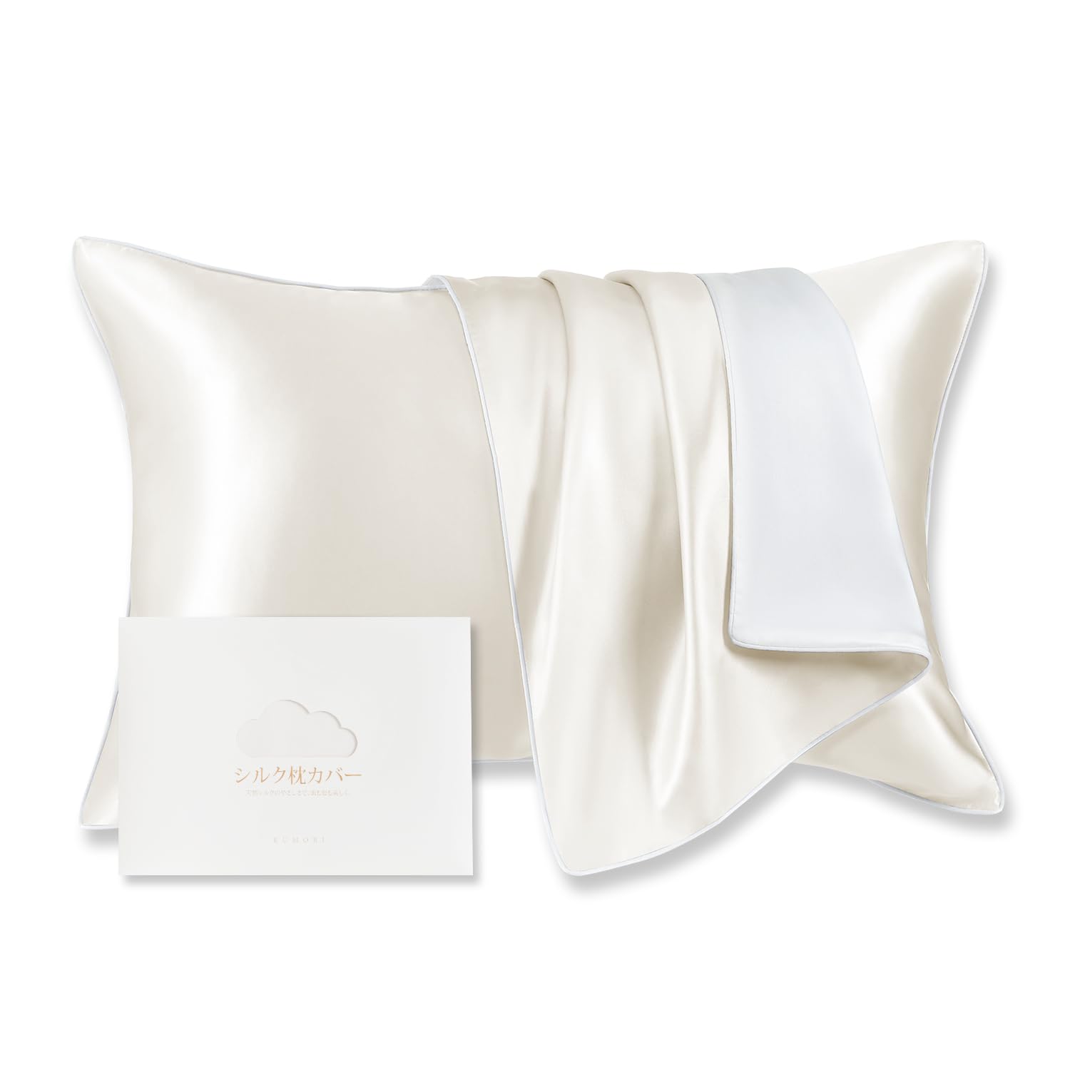 Kumori Silk Pillowcase, Single Side 100% Silk, 6A Grade, 16.9 x 24.8 in (43 x 63 cm), Envelope Type, Pillowcase, Pillow Cover, Back Side Tencel, For Beautiful Hair and Skin, Gentle on Sensitive Skin :