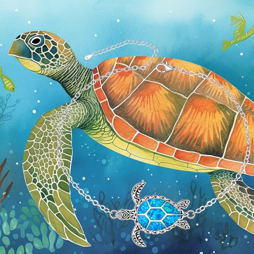 Image of Fenthring Sea Turtle Anklet for Women Sterling Silver Adjustable Ankle