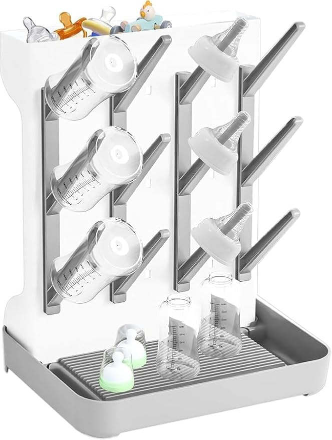 Vaijnath Baby Bottle Drying Rack, Large Bottle Dryer Rack Holder, Vertical Standing Countertop Drying Rack for Baby Bottles and Pump Part Cleaning, Holds Up to 12 Baby Bottles & Cup.-image-15