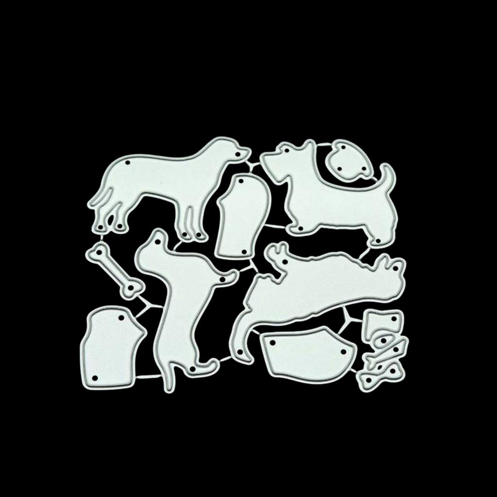 Cartoon Dogs Metal Cutting Die Cute Animal Dies Cuts Embossing Template For DIY Paper Art Crafts Photo Album Decor Die Cut