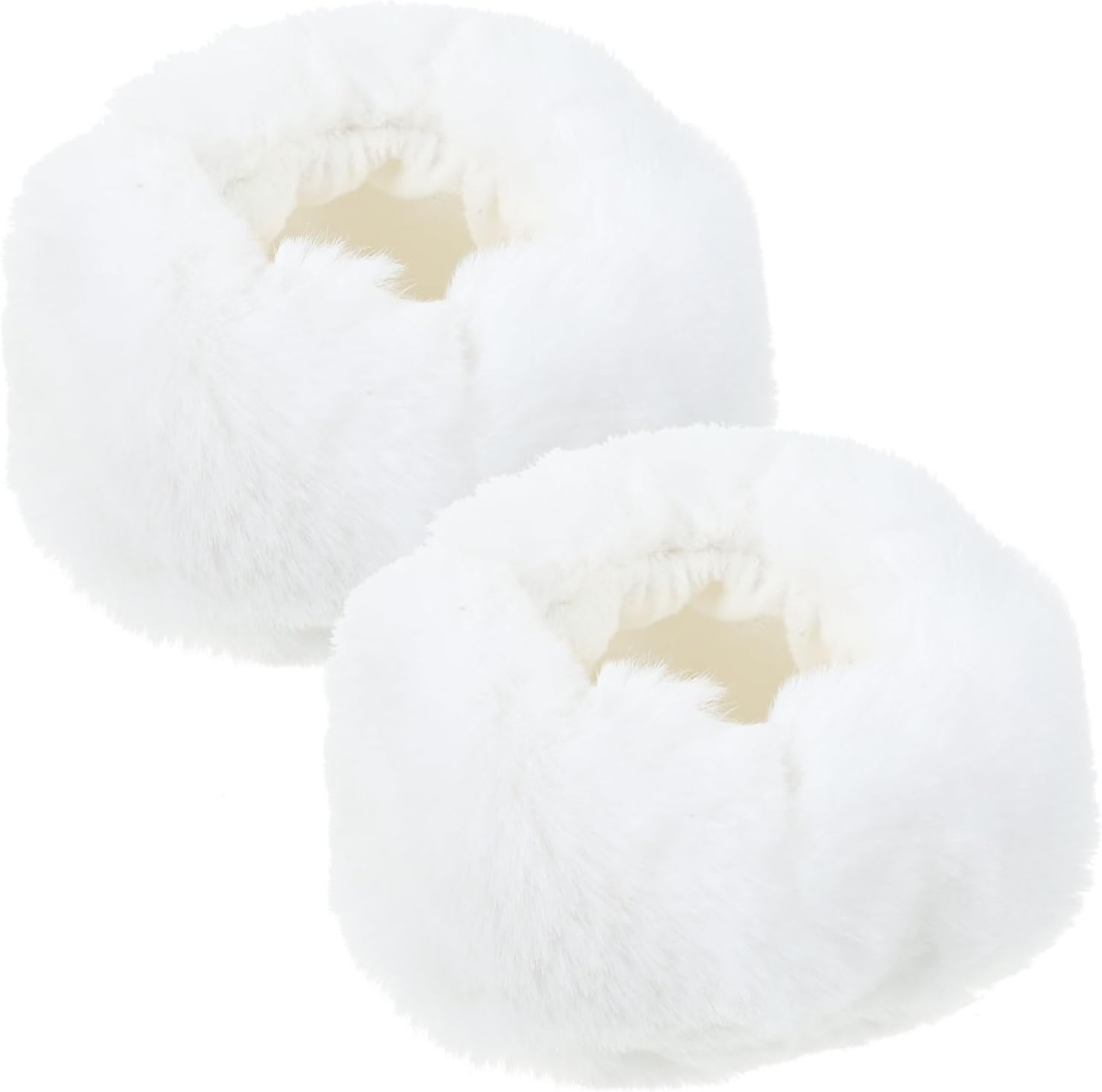 OUNONA 2pcs Faux Cuff Protector Sleeve Elastic Warm Wrist Oversleeve for Adults Soft Imitation Rabbit Fur Clothing Cuff Decor Lightweight and Flexible Fit